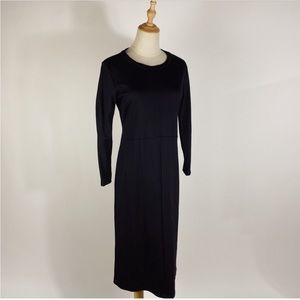 SONNET JAMES Long Sleeve Black Stretch Ponte Play Dress Womens Medium LIKE NEW